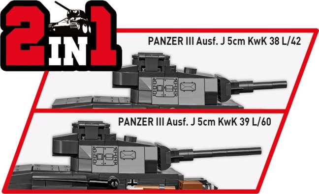 COBI 2289 II WW Panzer III Ausf J, 1:35, 590 k, 1 f