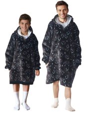 Cozy Noxxiez CH340 PC hráč potisk - hřejivá televizní mikinová deka s kapucí pro děti 7 - 12 let