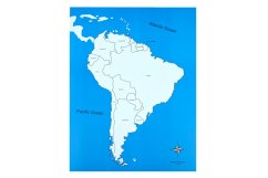 Kontrolní mapa - Jižní Amerika Nová - s popisky