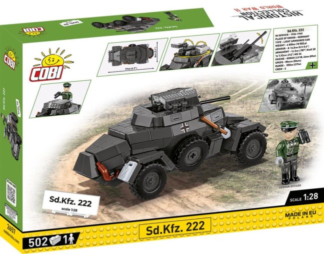COBI 2657 II WW Sd.Kfz. 222, 1:28, 502 k, 1 f