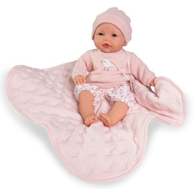 Antonio Juan 14365 BIMBA - mrkací panenka miminko se zvuky a měkkým látkovým tělem - 37 cm