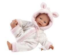 Llorens 63312 LITTLE BABY - realistická panenka miminko s měkkým látkovým tělem - 32 cm
