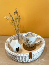 Háčkovaný košík - KULATÝ 26 x 7 cm