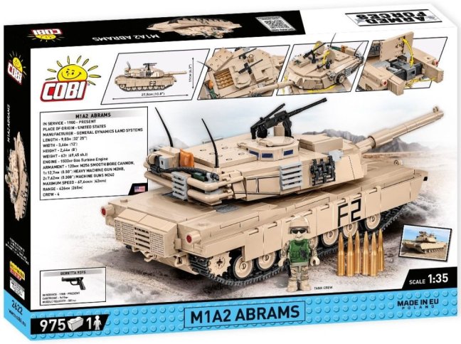 COBI 2622 Armed Forces Abrams M1A2, 1:35, 982 k, 1 f