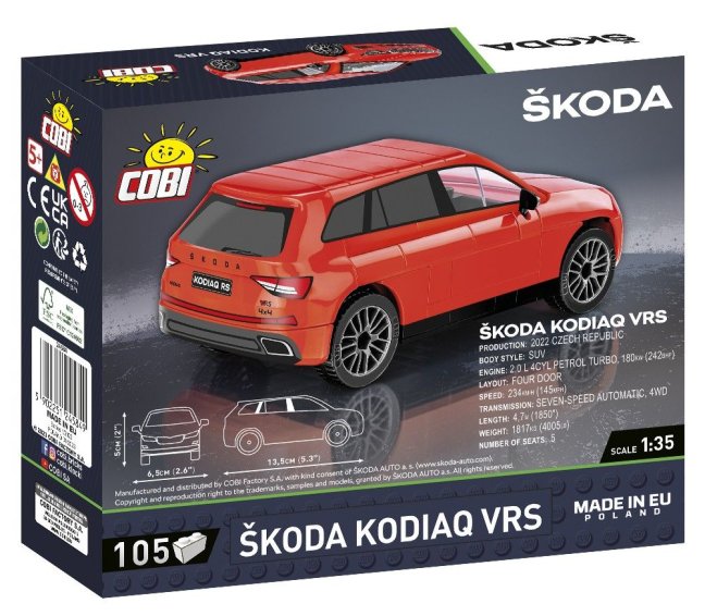 COBI 24584 Škoda Kodiaq VRS, 1:35, 105 k