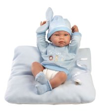 Llorens 84345 NEW BORN CHLAPEČEK - realistická panenka miminko s celovinylovým tělem - 43 cm