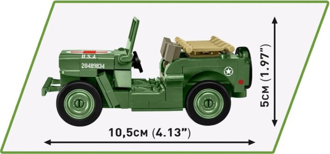 COBI 2295 II WW Sanitka Willys MB D-DAY, 1:35, 130 k, 1 f