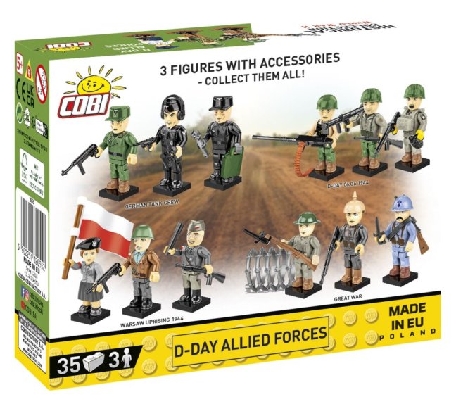 COBI 2055 3 figurky s doplňky D-Day Spojenci, 35 k