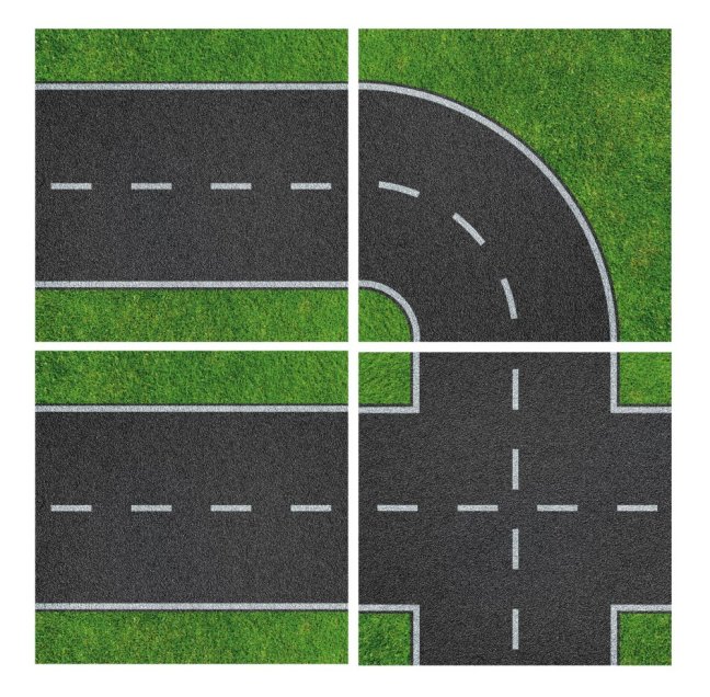 BRIXIES Plus 225.005 Designová podložka na stavění - rovná silnice 25,5 x 25,5 cm