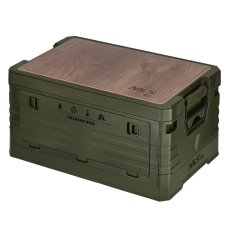 Skládací box NILS Camp NCB4002 2v1 s víkem a dřevěnou deskou 32L zelený