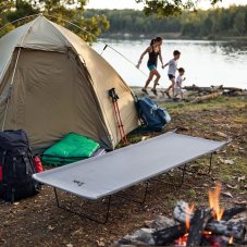 Skládací kempingové lehátko NILS Camp NC3504 šedé 190 cm
