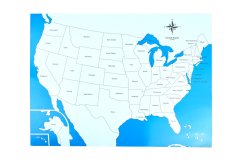 Kontrolní mapa - USA Nová - s popisky