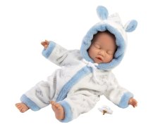 Llorens 63311 LITTLE BABY - spící realistická panenka miminko s měkkým látkovým tělem - 32 cm
