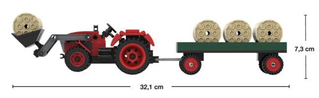 BRIXIES Plus 222.202 Velký traktor s nakladačem a přívěsem, 239 k