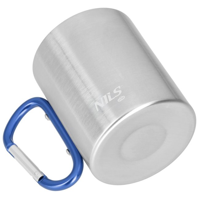 Kempingový hrnek NILS Camp NC17110 s karabinou 300ml modrý