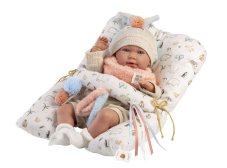 Llorens 74128 NEW BORN - realistická panenka miminko se zvuky a měkkým látkovým tělem - 42 cm