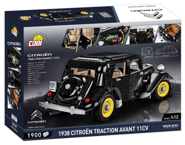 COBI 24337 1938 Citroen Traction Avant 11 CV, 1:12, 1900 k