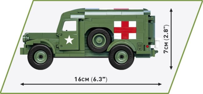 COBI 2257 II WW Dodge WC 54 sanitka D-DAY, 1:35, 293 k, 1 f