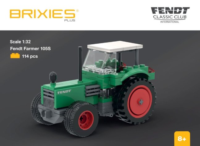BRIXIES Plus 222.700 Fendt Farmer 105S Classic Club Collection - historický traktor, 1:32, 114 k