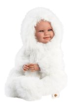 Llorens 74505 NEW BORN - realistická panenka miminko se zvuky a měkkým látkovým tělem - 45 cm