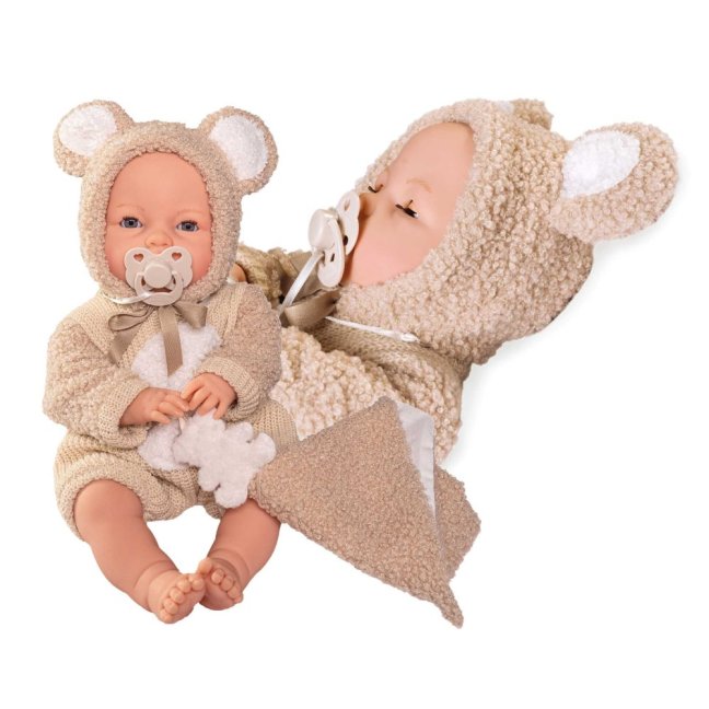 Antonio Juan 14364 BIMBA - mrkací panenka miminko se zvuky a měkkým látkovým tělem - 37 cm
