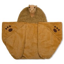 Cozy Noxxiez BL830 Velbloud - hřejivá deka s kapucí se zvířátkem a tlapkovými kapsami
