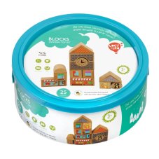 Lucy & Leo 174 Město - sada dřevěných kostek se dvěma autíčky - 25 dílů