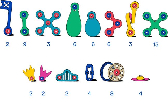 CLIXO Wheel Creator - magnetická stavebnice 72 kusů