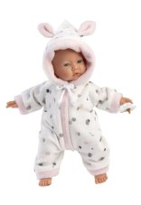 Llorens 63313 LITTLE BABY - realistická panenka miminko s měkkým látkovým tělem - 32 cm