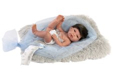 Llorens 73803 NEW BORN CHLAPEČEK - realistická panenka miminko s celovinylovým tělem - 40 cm