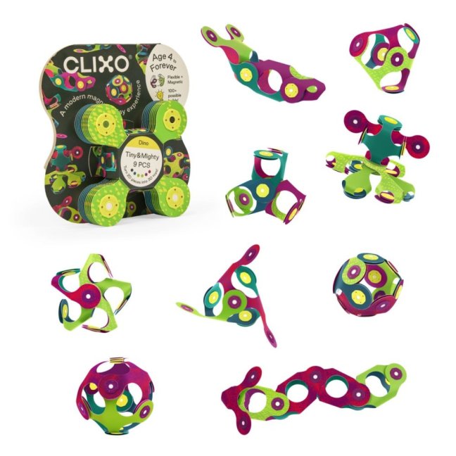 CLIXO Tiny & Mighty Dino - magnetická stavebnice 9 kusů