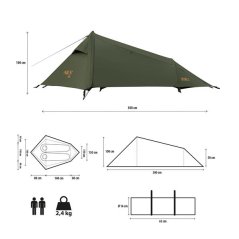 Lehký stan NILS Camp NC2502 Skyair 2 zelený