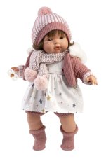 Llorens 38574 LOLA - realistická panenka se zvuky a měkkým látkovým tělem - 38 cm