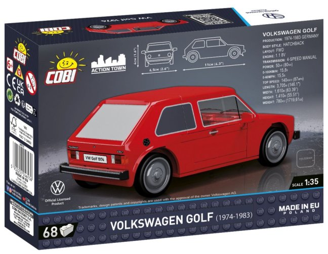 COBI 24613 Volkswagen Golf 1974, 1:35, 68 k