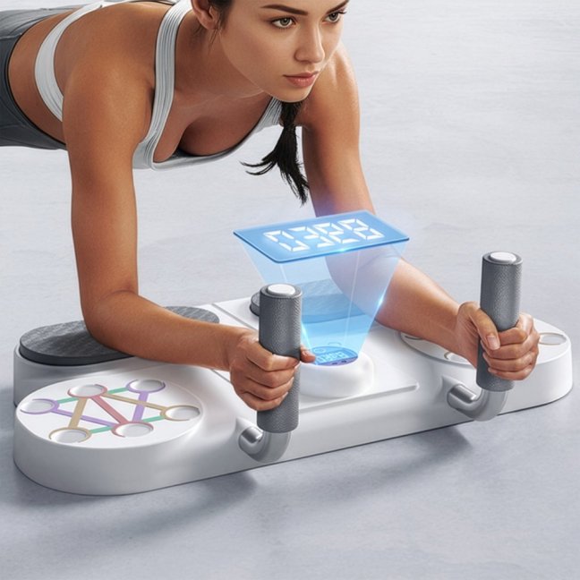 Multifunkční tréninková deska na kliky a břicho HMS DBP03