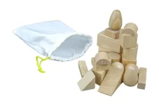 Moyo Montessori Tajemný sáček s geometrickými tvary (2 sady)