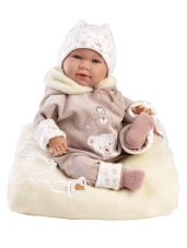 Llorens 74106 NEW BORN - realistická panenka miminko se zvuky a měkkým látkovým tělem - 42 cm