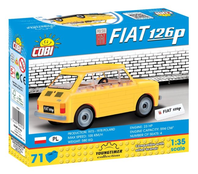 COBI 24530 Fiat 126p "Maluch", 1:35, 71 k