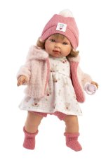 Llorens 42168 CARLA - realistická panenka se zvuky a měkkým látkovým tělem - 42 cm