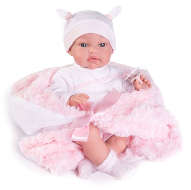 Antonio Juan 7030 TONETA - realistická panenka miminko se zvuky a měkkým látkovým tělem - 34 cm