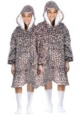 Cozy Noxxiez CH371 Leopard potisk - hřejivá televizní mikinová deka s kapucí pro teenagery a dospělé