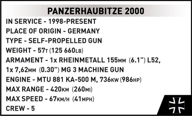 COBI 2628 Armed Forces Panzerhaubitze 2000, 1:35, 1006 k