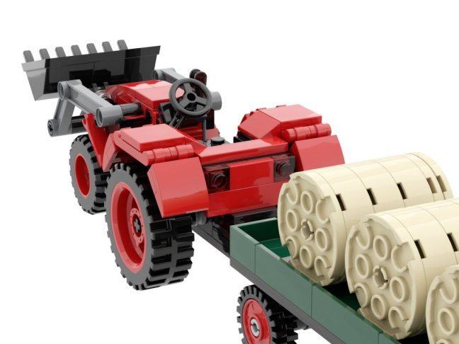 BRIXIES Plus 222.202 Velký traktor s nakladačem a přívěsem, 239 k