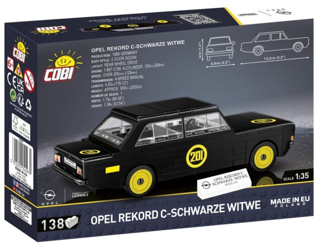 COBI 24597 Opel Rekord C Schwartze Witwe, 1:35, 138 k