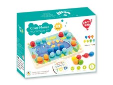 Lucy & Leo 321 Mozaika s pinzetou a vyšívání - dřevěný herní set s předlohami