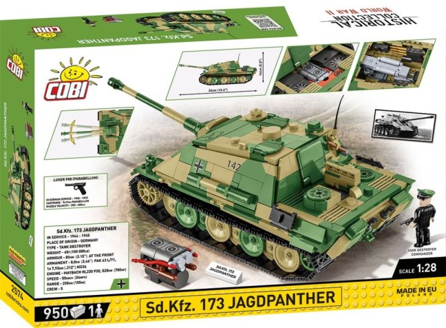 COBI 2574 II WW Jagdpanther Sd. Kfz. 173, 1:28, 970 k, 1 f