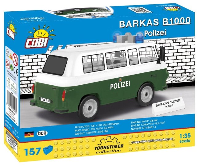 COBI 24596 Barkas B1000 Policie, 1:35, 157 k