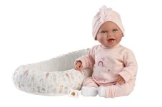 Llorens 74122 NEW BORN - realistická panenka miminko se zvuky a měkkým látkovým tělem - 42 cm