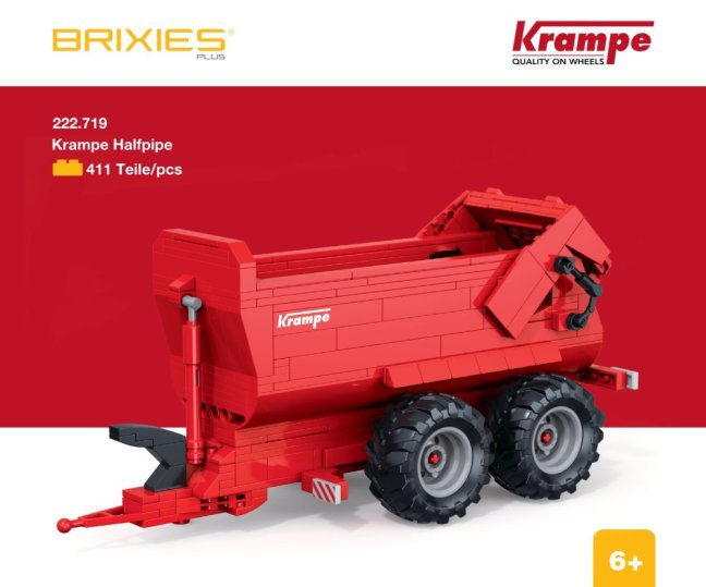 BRIXIES Plus 222.719 Krampe Halfpipe - sklápěcí návěs, 411 k