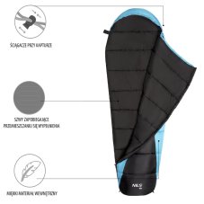 Spací pytel NILS Camp NC2012, černý/modrý